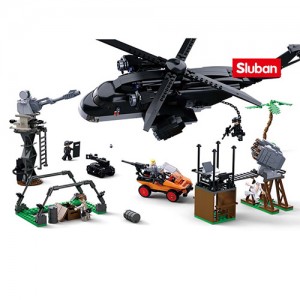 Конструктор SLUBAN M38-B0775 полиция, вертолет, машина, фигурки, 830 деталей