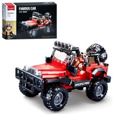 Конструктор SLUBAN M38-B0816 джип, 17,8см, 1:35, фигурка, 253дет, в кор-ке
