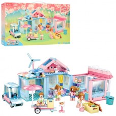 Конструктор SLUBAN M38-B0822 дом, фигурки, машина, 410дет, в кор-ке