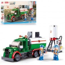 Конструктор SLUBAN M38-B0878 бензовоз, заправка, фигурки, 267дет, в кор-ке
