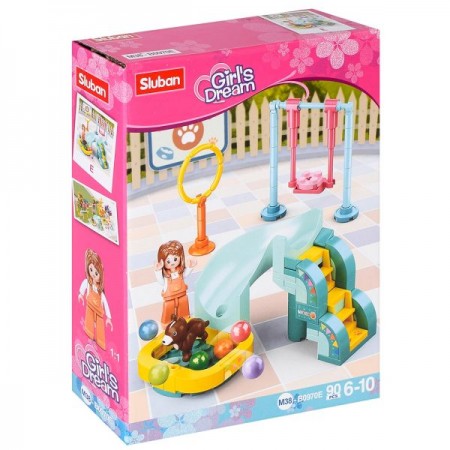 Конструктор SLUBAN M38-B0970 Игровая площадка, фигурка, от 79 деталей, в коробке, 12шт (6 видов) в дисплее Конструктор SLUBAN M38-B0970 Игровая площадка, фигурка, от 79 деталей, в коробке, 12шт (6 видов) в дисплее