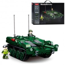 Конструктор SLUBAN M38-B1010 танк 25,5см, фигурки, 692дет, в кор-ке