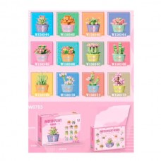 Блочный конструктор BabyToys W0703 цветы в горшке набор 12шт Блочный конструктор BabyToys W0703 цветы в горшке набор 12шт