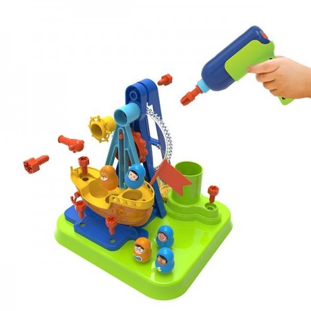 Набор для сборки Edu-Toys Пиратский корабль с инструментами 52 детали JS026