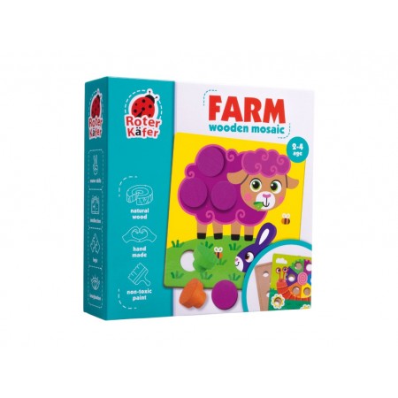 Развивающая игра Деревянная мозаика Ферма, Roter Kafer RW4220 Развивающая игра Деревянная мозаика Ферма, Roter Kafer RW4220
