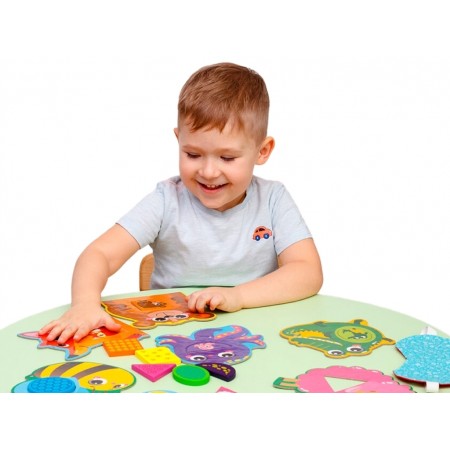 Деревянная мозаика Зверюшки, Vladi Toys ZB2002-05 Деревянная мозаика Зверюшки, Vladi Toys ZB2002-05