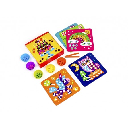 Мозаїка з дерев'яними кульками Доповни картинку, Vladi Toys ZB2002-08 Мозаїка з дерев'яними кульками Доповни картинку, Vladi Toys ZB2002-08
