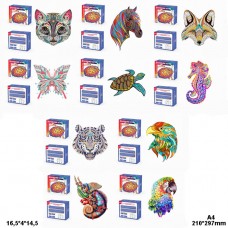 Деревянные пазлы BabyToys CK50-A4 с животными, 95–141 деталь, набор 10 видов