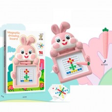Магнитная мозаика BabyToys J024 зайчик, 30х19 см, с карточками