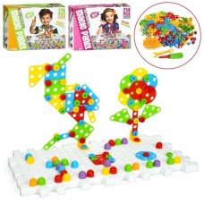 Мозаика BabyToys 666-61-62 с болтами и инструментами 214 деталей