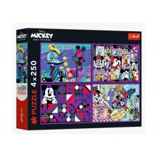 Пазл 4 в 1 Trefl Mickey and Friends Приключения Микки Мауса, 4 х 250 деталей 13308