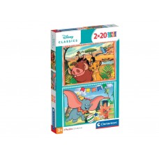 Пазлы 2х20 элементов, Эпизоды из мультфильмов Дисней, Clementoni 24837