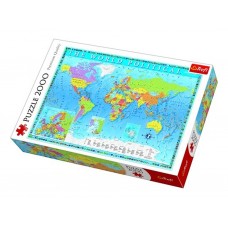 Пазл Trefl Политическая карта мира, 2000 элементов 27099