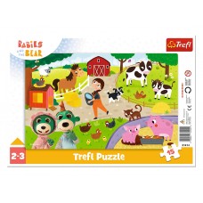 Пазл Trefl Babies and Bear Ферма, 15 элементов с рамкой 31414