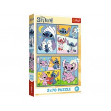 Пазли 2 в 1 Trefl Lilo and Stitch Зі Стічем не нудно, 2х70 елементів 34444