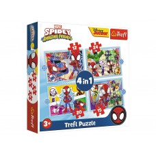 Пазл 4 в 1 Trefl Spidey and Friends Команда спайдерменов 34611