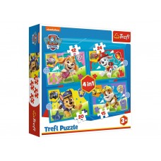 Пазлы Trefl Paw Patrol Запуск щенков 4 в 1, 12+15+20+24 элемента 34628