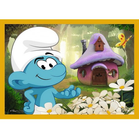 Пазли 4 в 1 Trefl The Smurfs Життя в селі смурфів, 35, 48, 54, 70 елементів 34664