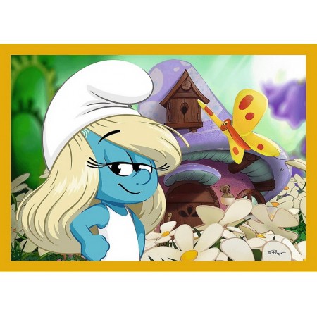 Пазли 4 в 1 Trefl The Smurfs Життя в селі смурфів, 35, 48, 54, 70 елементів 34664