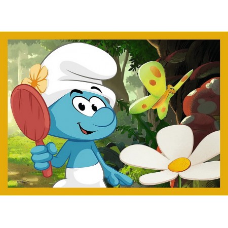 Пазли 4 в 1 Trefl The Smurfs Життя в селі смурфів, 35, 48, 54, 70 елементів 34664