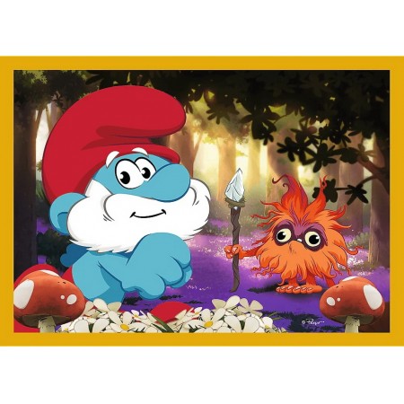 Пазли 4 в 1 Trefl The Smurfs Життя в селі смурфів, 35, 48, 54, 70 елементів 34664