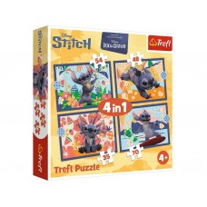 Пазлы 4 в 1 Отдых на Гавайях Trefl Disney Stitch The Movie 34666