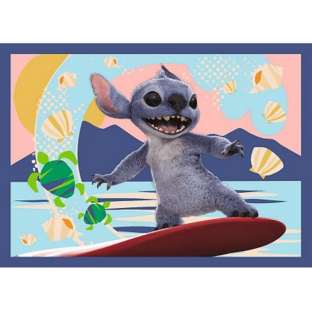 Пазлы 4 в 1 Trefl Disney Stitch The Movie Отпуск на Гавайях 34666