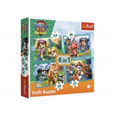 Пазли Trefl 4 в 1 PAW Patrol «Казки з острова динозаврів», 35/48/54/70 елементів 34687