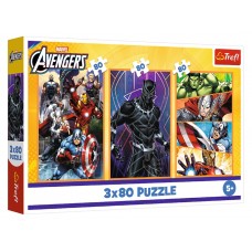 Пазли 3 в 1 Trefl The Avengers Дні наповнені діями, 3x80 34883