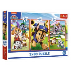 Пазли 3 в 1 Trefl Paw Patrol Собача банда,  3х80 елементів 34886