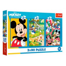 Пазли 3 в 1 Trefl Mickey and Friends Команда Міккі Мауса, 3х80 елементів 34887