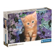 Пазли Руденьке кошеня серед квітів Clementoni, 500 елементів 35585
