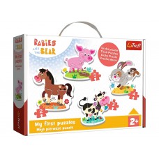 Пазл 4 в 1 Trefl Baby Classic На ферме, 2, 3, 4, 5 элементов 36127