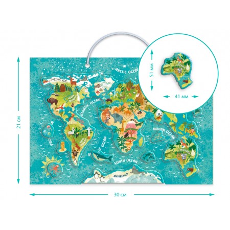 Магнітна мапа світу тварини, DoDo 200267 Магнітна мапа світу тварини, DoDo 200267
