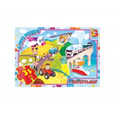 Пазлы картонные Учимся с удовольствием Виды транспорта, 35 элементов, G-Toys