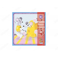 Пазлы картонные Мышата, 20 элементов, G-Toys