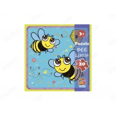 Пазлы картонные Пчёлы, 20 элементов, G-Toys