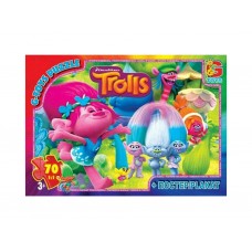 Пазлы картонные Тролли, 70 элементов, G-Toys TR0071