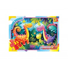 Пазлы картонные Веселые динозавры, 35 элементов, G-Toys