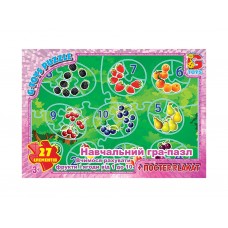 Пазлы картонные Считаем фрукты и ягоды от 1 до 10, 27 элементов, G-Toys