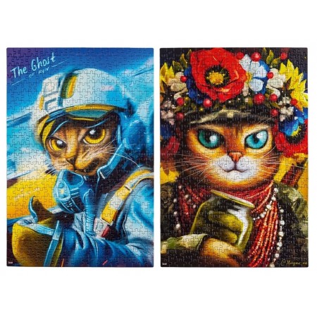 Пазлы 2в1 Кошечка-воин & Призрак Киева, 500 элементов, De,tail