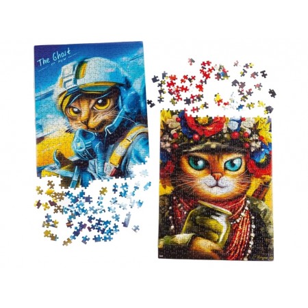 Пазлы 2в1 Кошечка-воин & Призрак Киева, 500 элементов, De,tail
