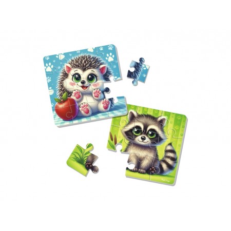 Мягкие пазлы Енот и ежик, Vladi Toys VT1102-36 Мягкие пазлы Енот и ежик, Vladi Toys VT1102-36