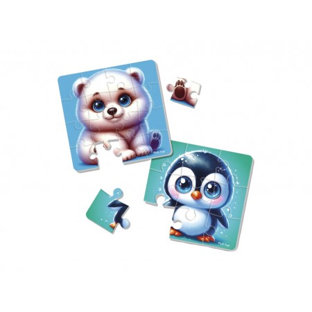Мягкие пазлы Мишка и пингвеня, Vladi Toys VT1102-38 Мягкие пазлы Мишка и пингвеня, Vladi Toys VT1102-38