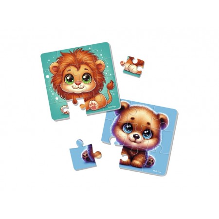 Мягкие пазлы Львенок и медвежонок, Vladi Toys VT1102-39