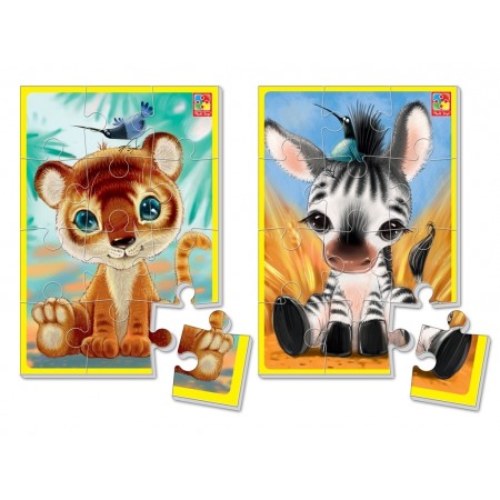 Мягкие пазлы А5 Зебра и львенок, Vladi Toys VT1103-42 Мягкие пазлы А5 Зебра и львенок, Vladi Toys VT1103-42
