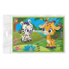 Мягкие пазлы А5, Зебра и жираф, Vladi Toys VT1104-21