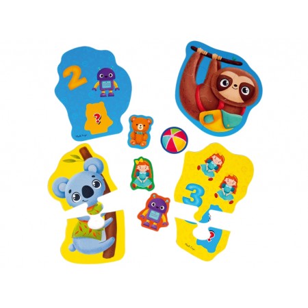 Пазлы макси картонные с игрой Малыш Сможет Животные Игрушки, Vladi Toys VT1722-23