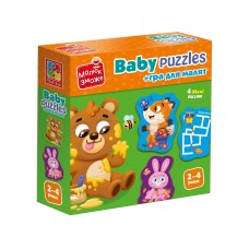 Игра развивающая пазлы картонные с игрой, Лесные звери, Vladi Toys VT1722-26
