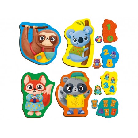 Игра развивающая пазлы картонные с игрой, Животные, Игрушки, Vladi Toys VT1722-27 Игра развивающая пазлы картонные с игрой, Животные, Игрушки, Vladi Toys VT1722-27